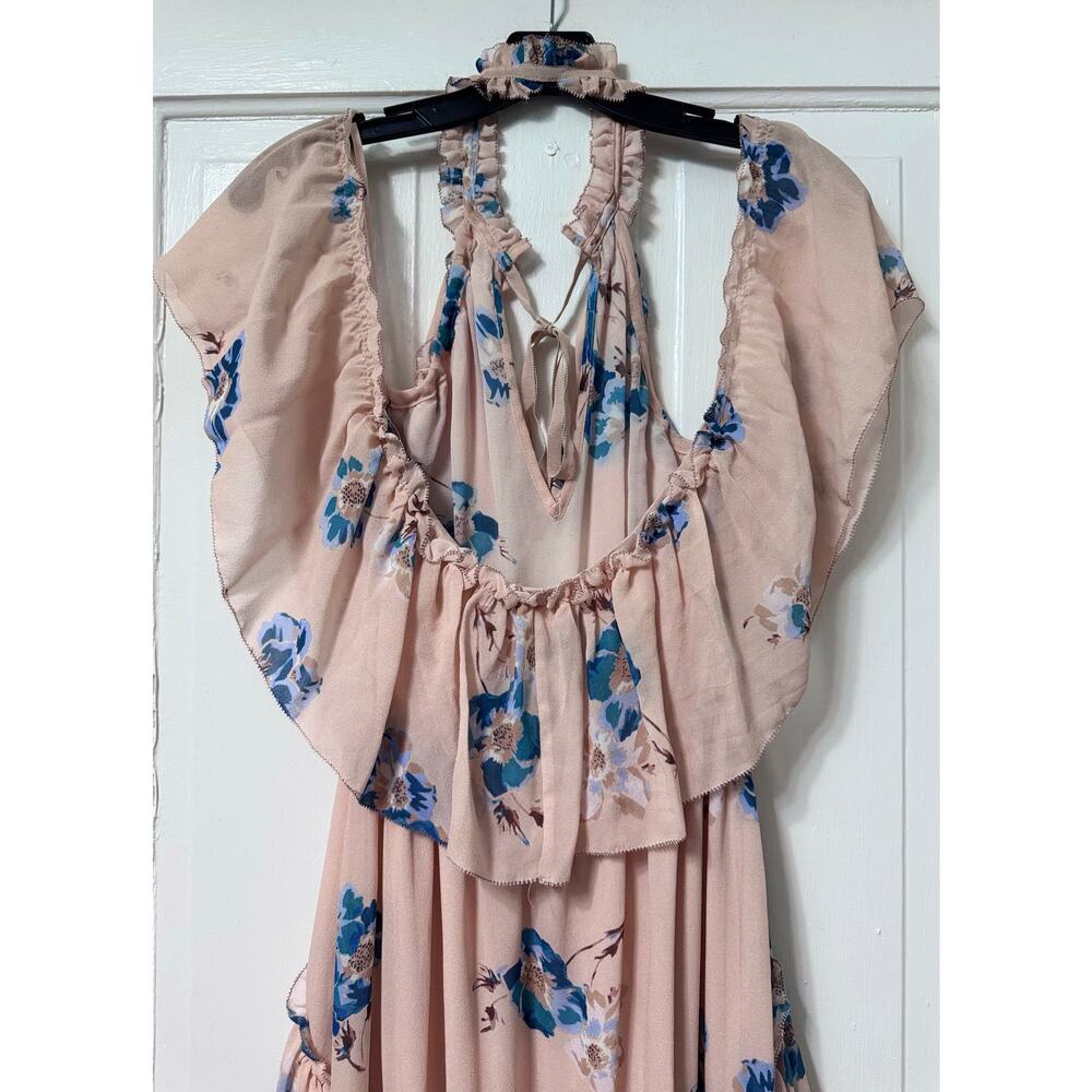 NWT Ulla Johnson Nude Floral Cold Shoulder Valentine Maxi Dress Size 4 - Picture 14 of 16